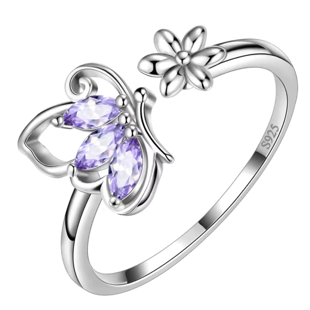 🦋 BRAND NEW 925 Sterling Silver Butterfly Adjustable Ring
